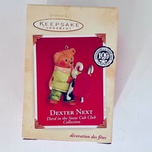 2002 Hallmark Keepsake Ornament Dexter Next Third in the Snow Cub Club